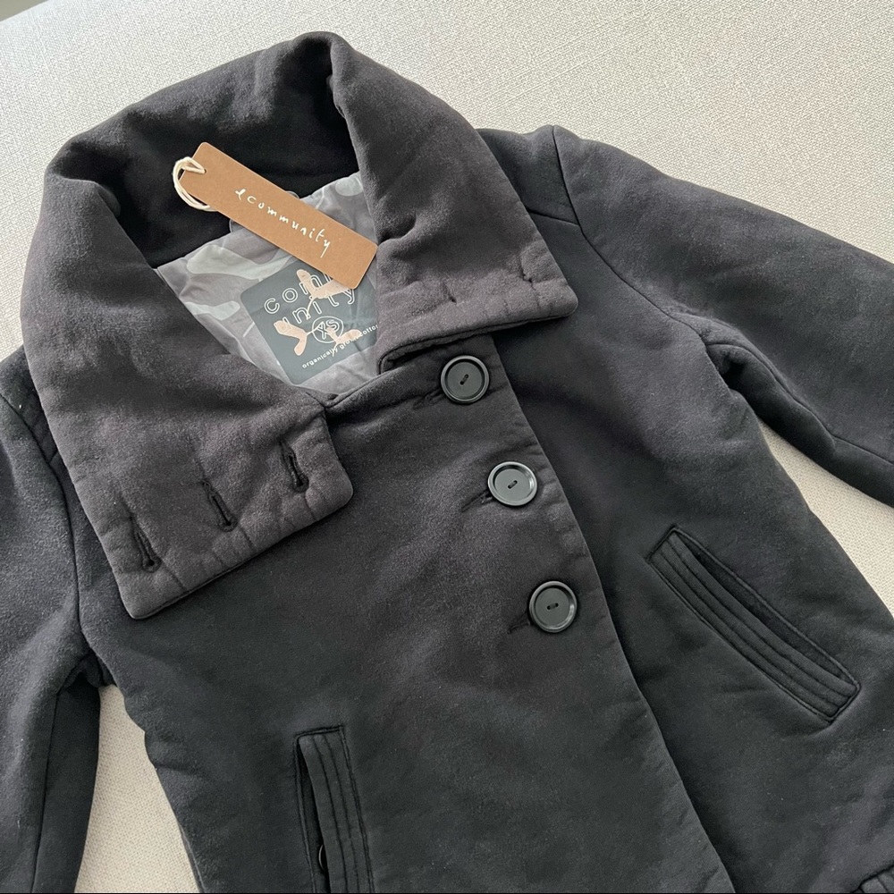 ARITZIA Community Organic Cotton Warm Black Coat - Picture 2 of 11